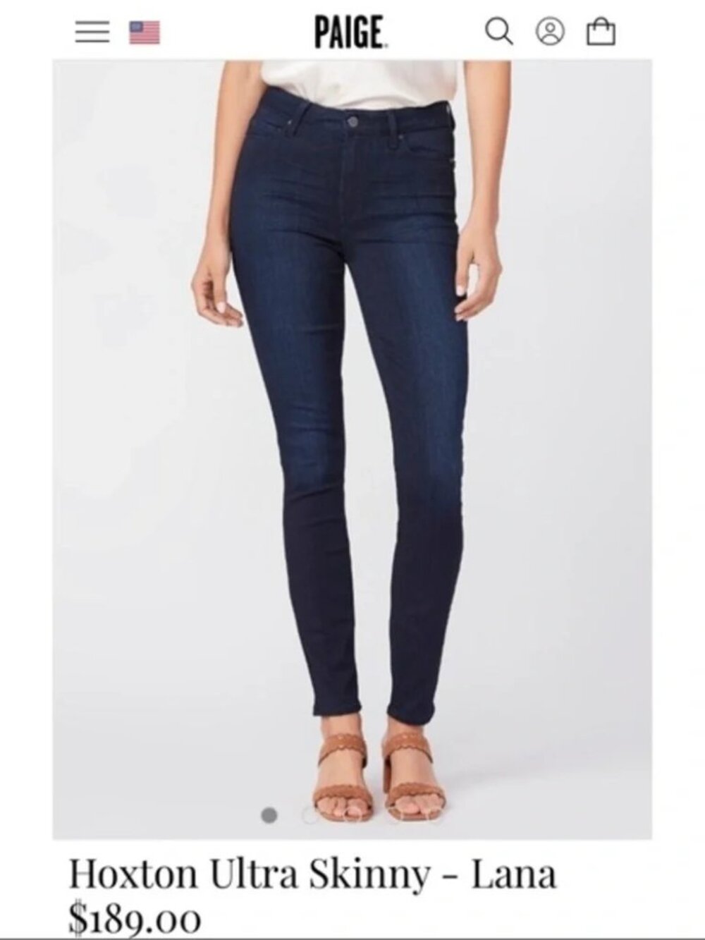 Paige Hoxton Skinny Jeans Dark Blue Wash Denim size 27